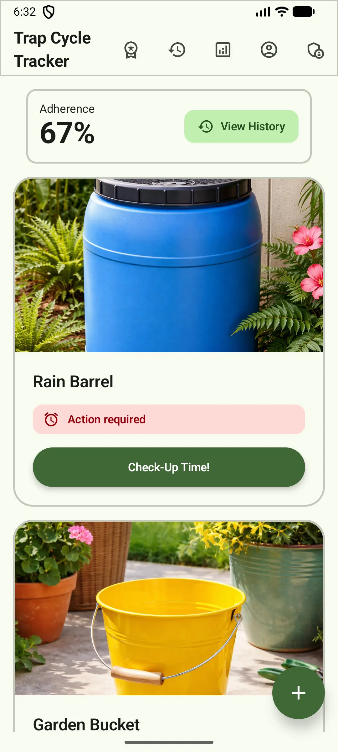 Trap Cycle Tracker App Interface