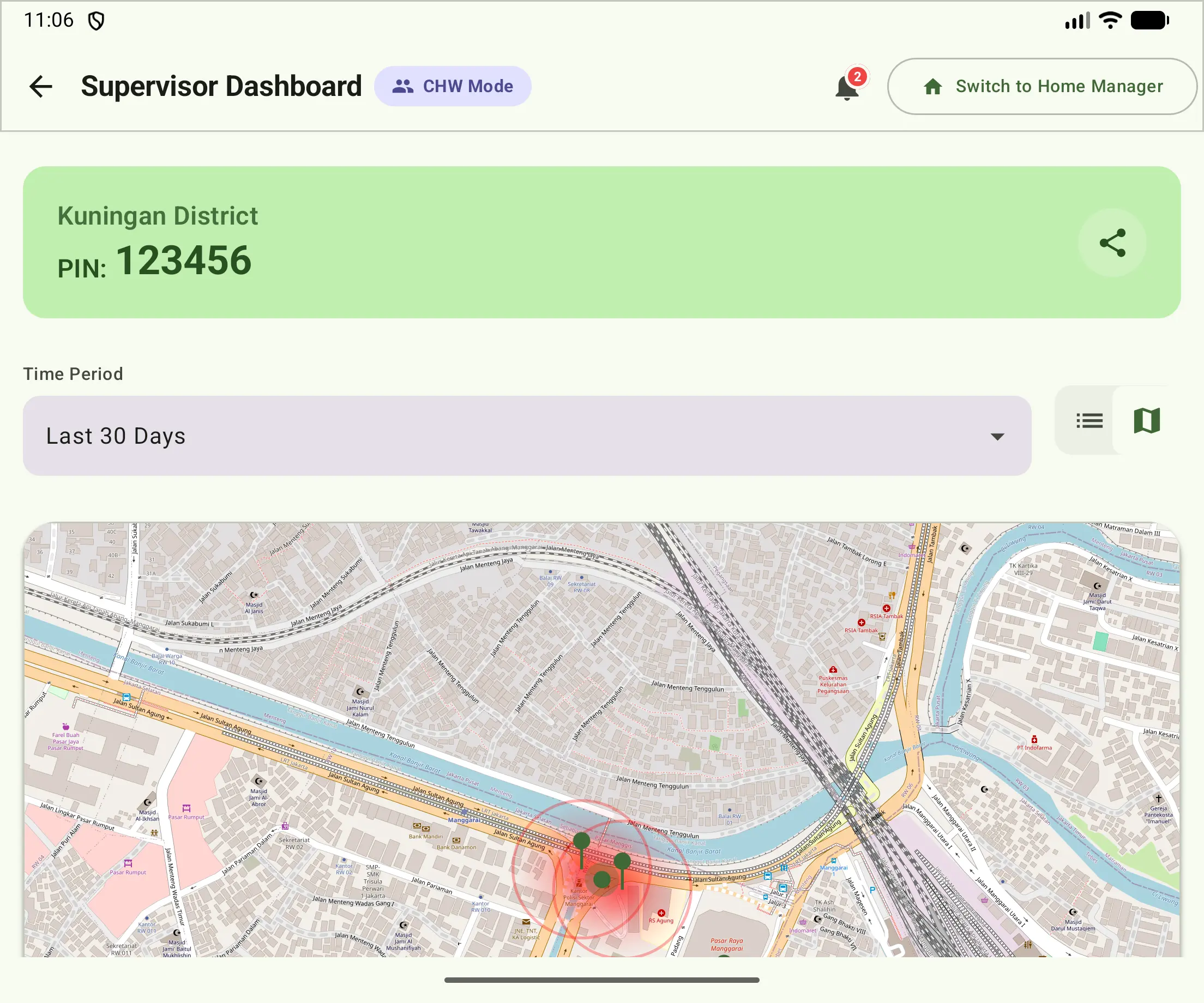 Supervisor Dashboard Map View